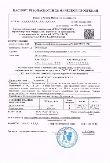 Паспорт PR